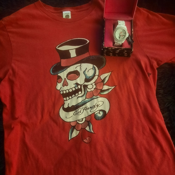Ed Hardy Other - Ed Hardy shirt/watch combo